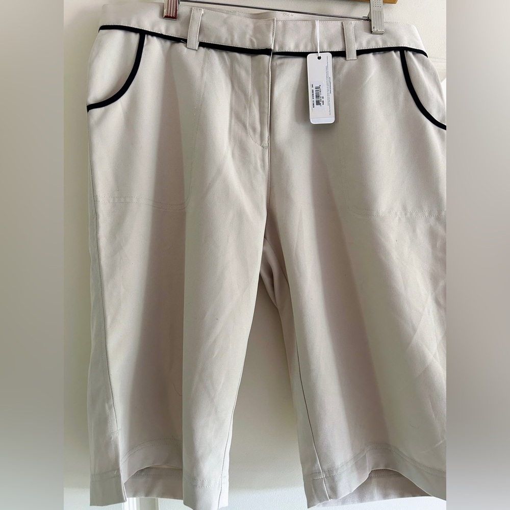 Women's Cream Shorts with Black Trim